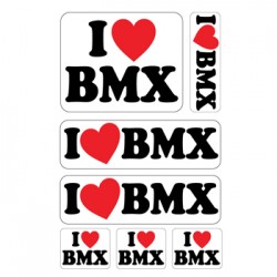 I Love BMX A4 stickervel