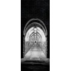 Deursticker Tunnel met lampen