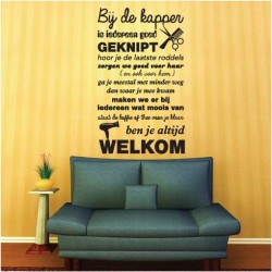 Muursticker bij de kapper