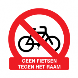 Geen fietsen tegen het raam