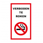 Verboden te roken - sticker 14 x 25 cm